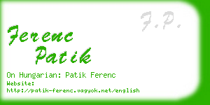 ferenc patik business card